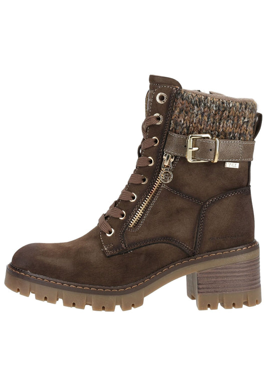 Tom Tailor Stiefelette Lederimitat/Textil Braun