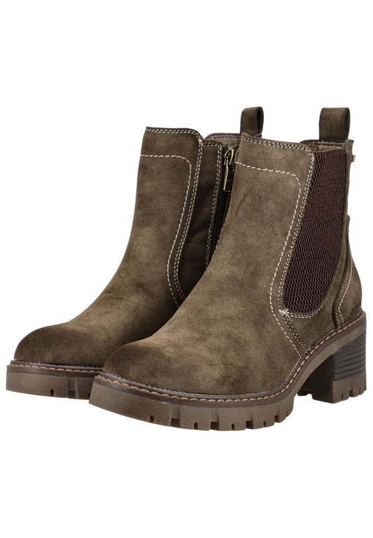 Tom Tailor Stiefelette Lederimitat/Textil Braun