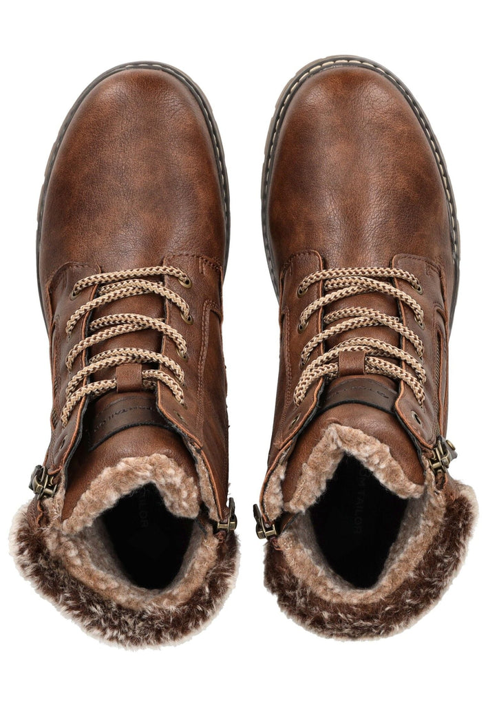 Tom Tailor Stiefelette Lederimitat/Textil Braun Warmfutter
