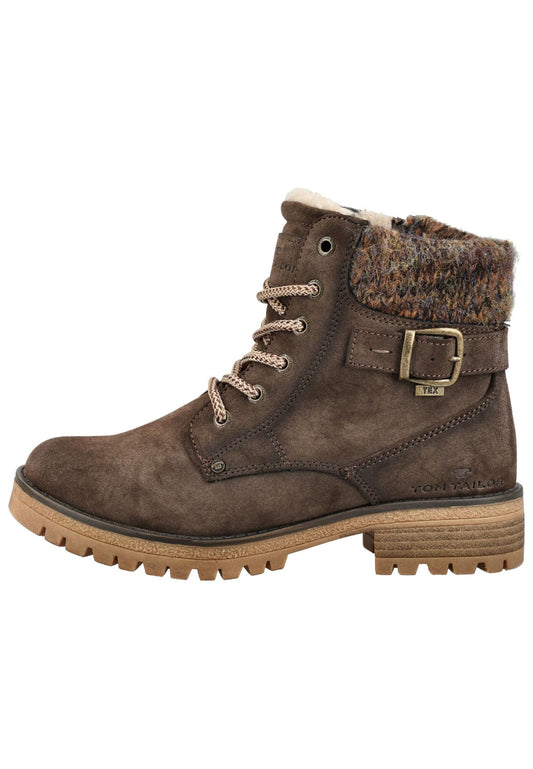 Tom Tailor Stiefelette Lederimitat/Textil Braun Warmfutter