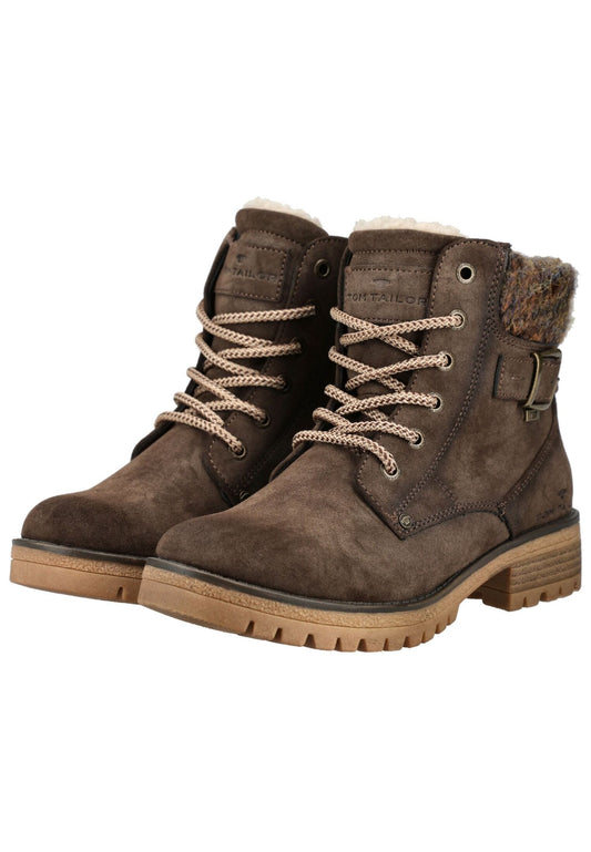 Tom Tailor Stiefelette Lederimitat/Textil Braun Warmfutter