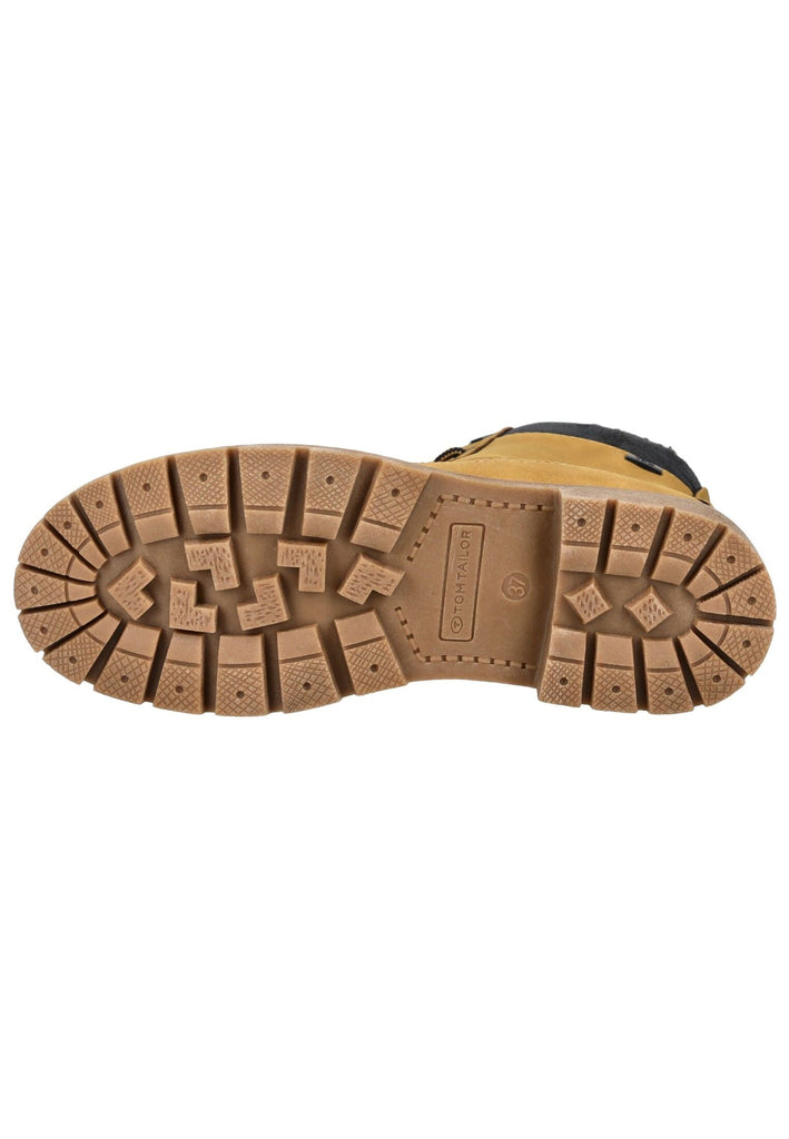 Tom Tailor Stiefelette Lederimitat/Textil Camel Warmfutter