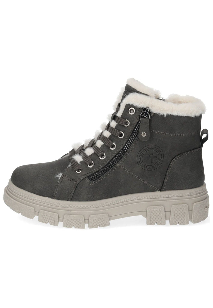 Tom Tailor Stiefelette Lederimitat/Textil Coal Warmfutter