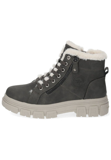 Tom Tailor Stiefelette Lederimitat/Textil Coal Warmfutter