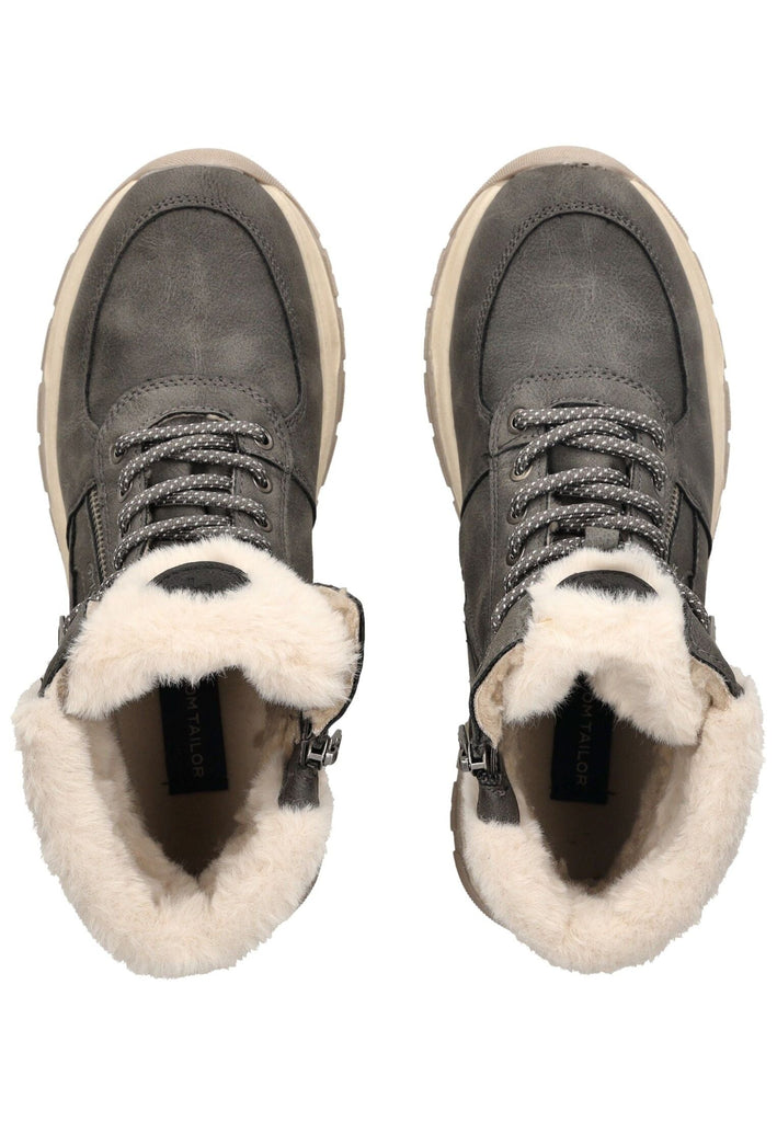 Tom Tailor Stiefelette Lederimitat/Textil Coal Warmfutter