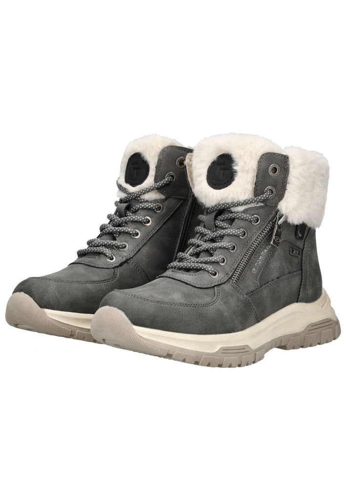 Tom Tailor Stiefelette Lederimitat/Textil Coal Warmfutter