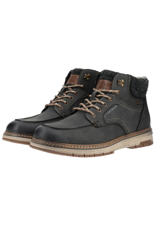 Tom Tailor Stiefelette Lederimitat/Textil Coal Warmfutter