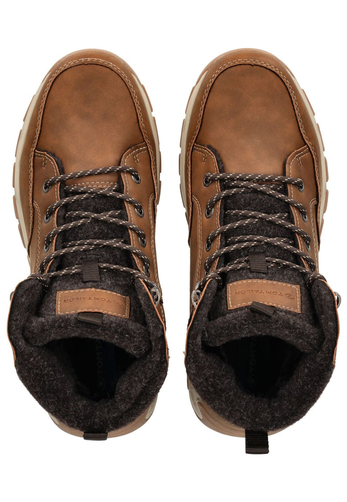 Tom Tailor Stiefelette Lederimitat/Textil Cognac Warmfutter