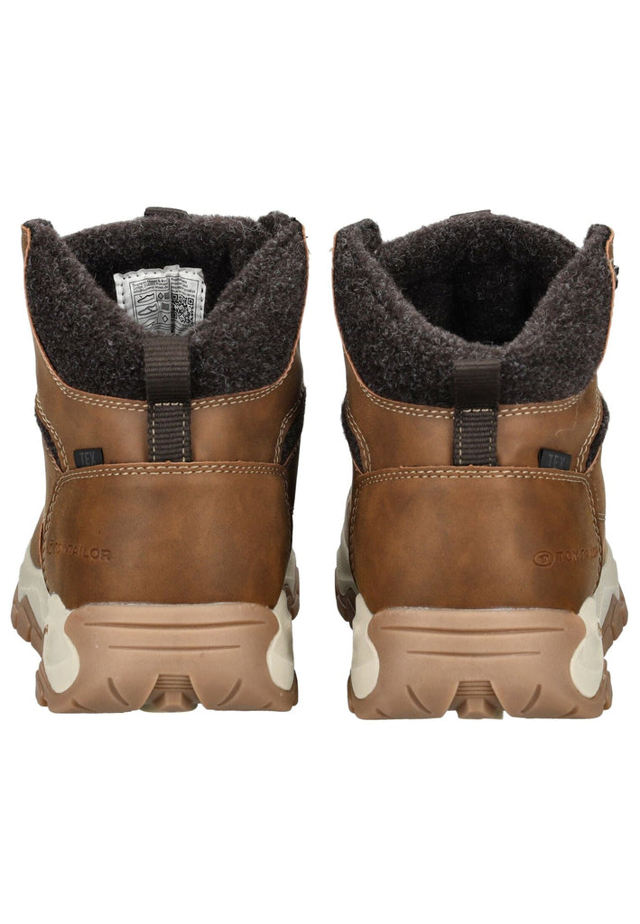 Tom Tailor Stiefelette Lederimitat/Textil Cognac Warmfutter