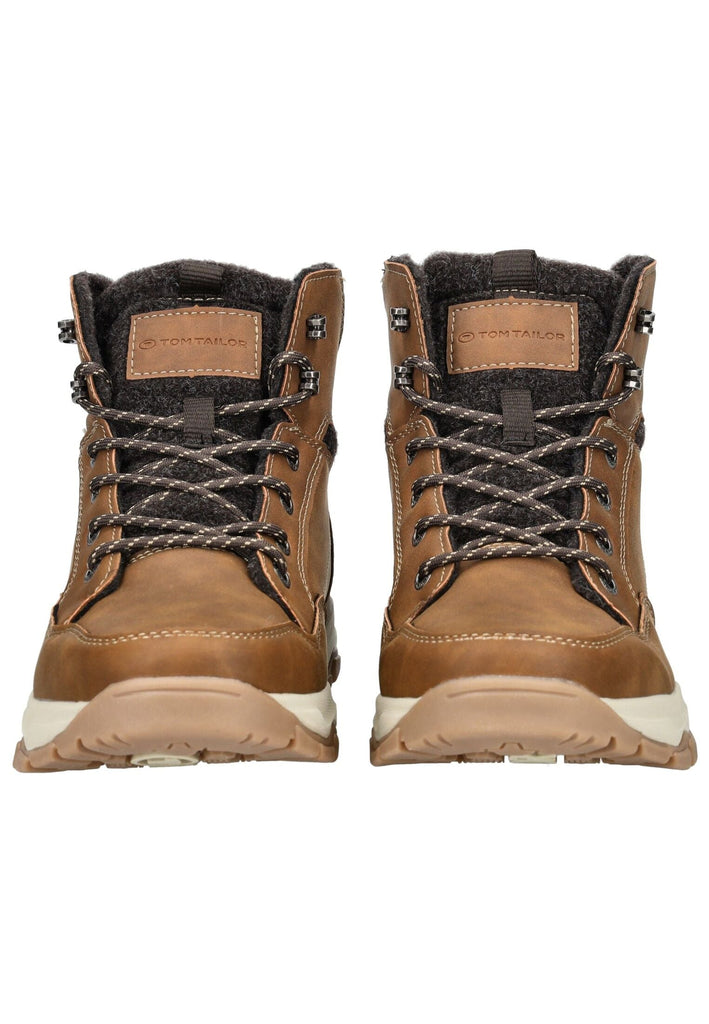 Tom Tailor Stiefelette Lederimitat/Textil Cognac Warmfutter