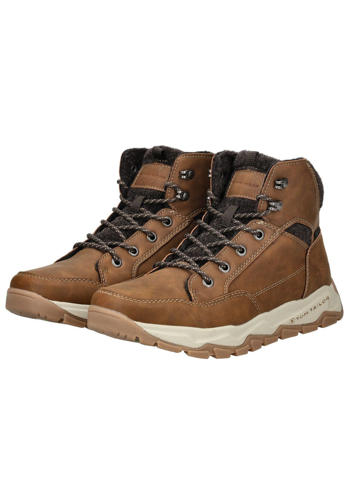 Tom Tailor Stiefelette Lederimitat/Textil Cognac Warmfutter
