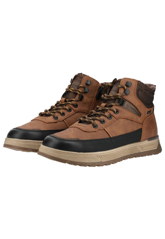 Tom Tailor Stiefelette Lederimitat/Textil Cognac Warmfutter