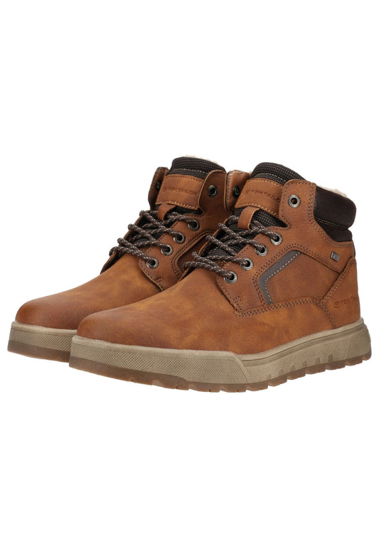Tom Tailor Stiefelette Lederimitat/Textil Cognac Warmfutter