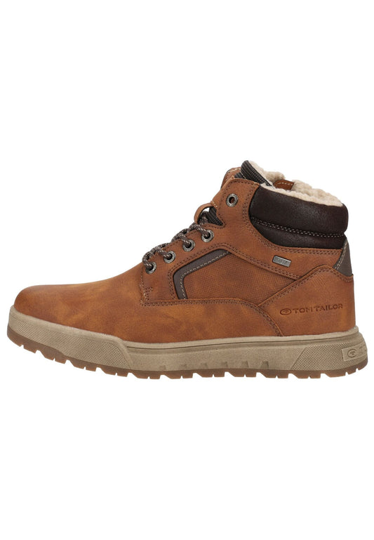 Tom Tailor Stiefelette Lederimitat/Textil Cognac Warmfutter