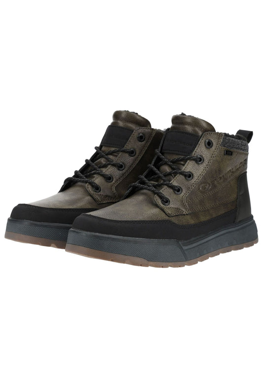 Tom Tailor Stiefelette Lederimitat/Textil Khaki Warmfutter