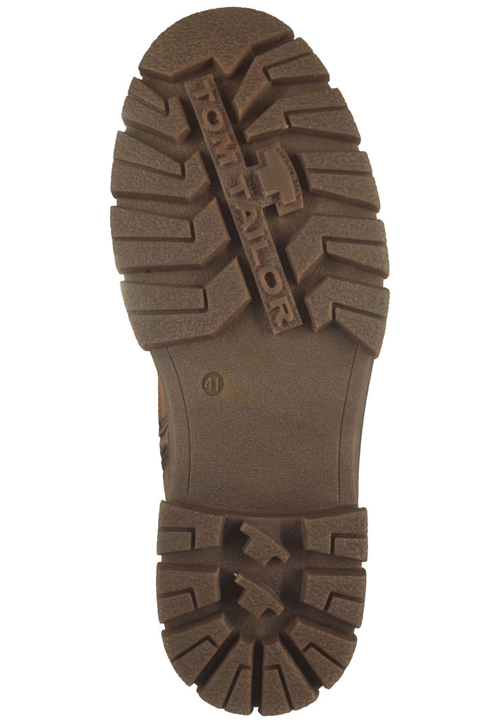 Tom Tailor Stiefelette Lederimitat/Textil Nut Warmfutter