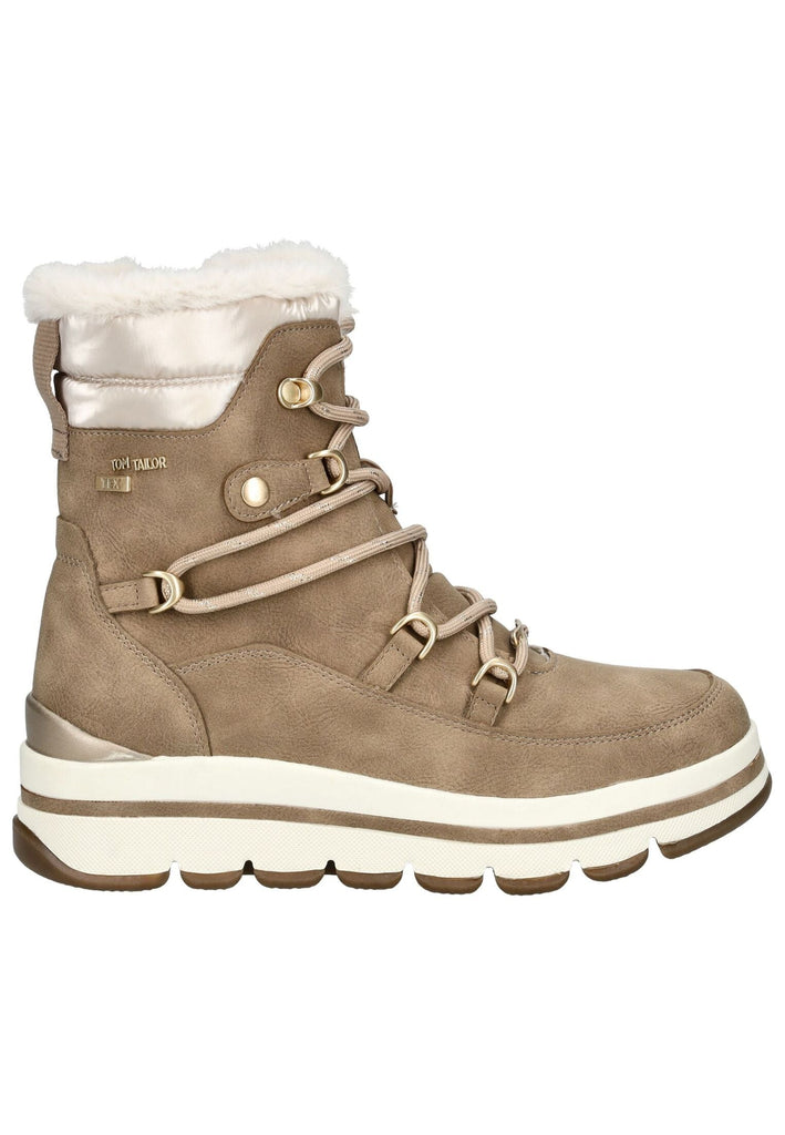 Tom Tailor Stiefelette Lederimitat/Textil Sand Warmfutter