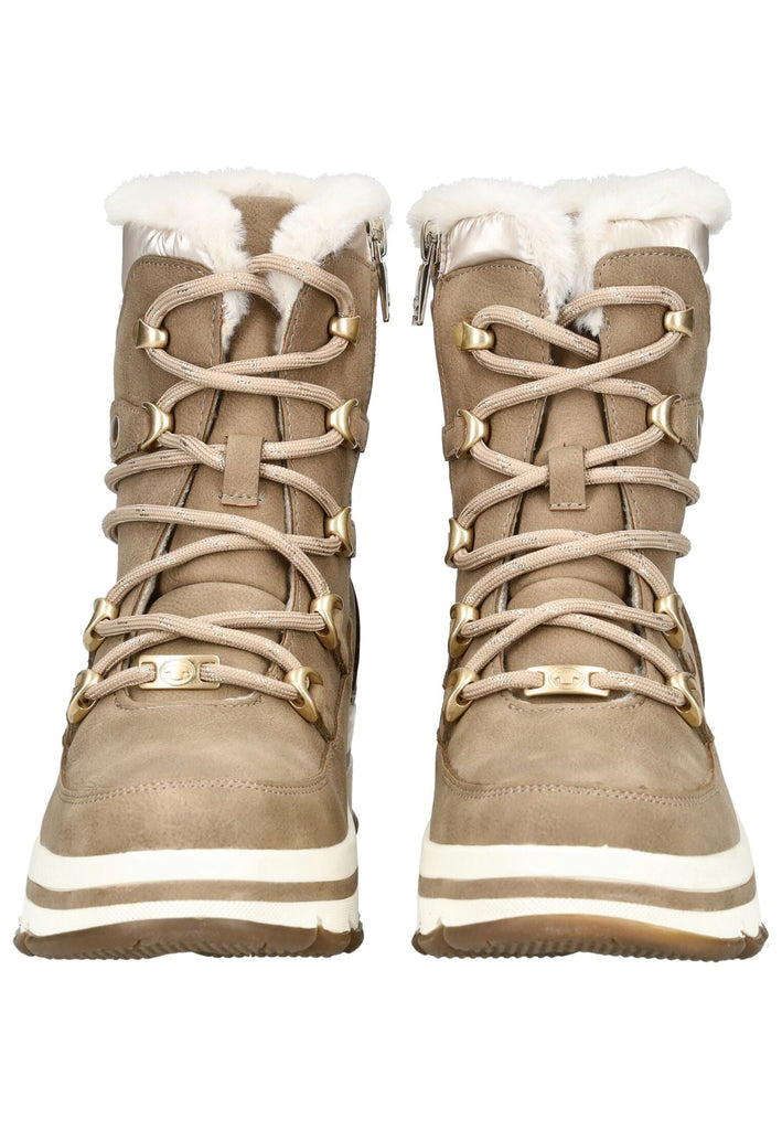 Tom Tailor Stiefelette Lederimitat/Textil Sand Warmfutter