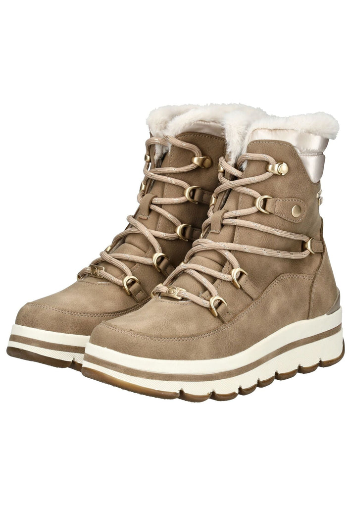 Tom Tailor Stiefelette Lederimitat/Textil Sand Warmfutter