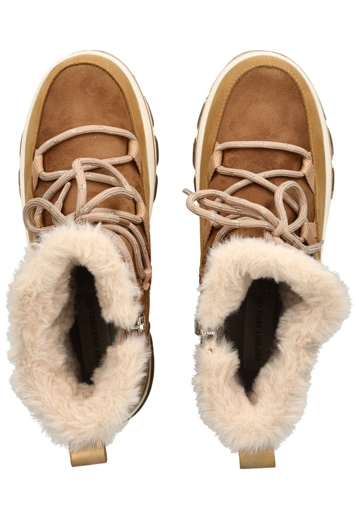 Tom Tailor Stiefelette Lederimitat/Textil Sand Warmfutter