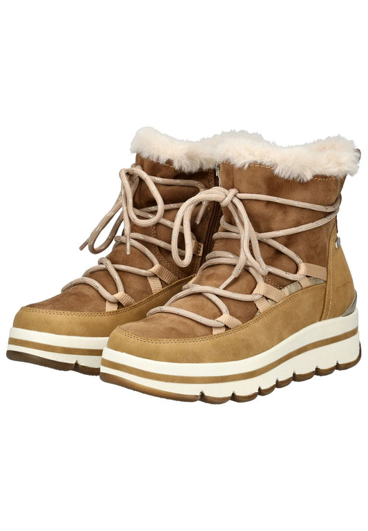 Tom Tailor Stiefelette Lederimitat/Textil Sand Warmfutter