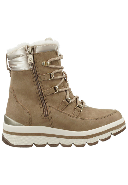 Tom Tailor Stiefelette Lederimitat/Textil Sand Warmfutter