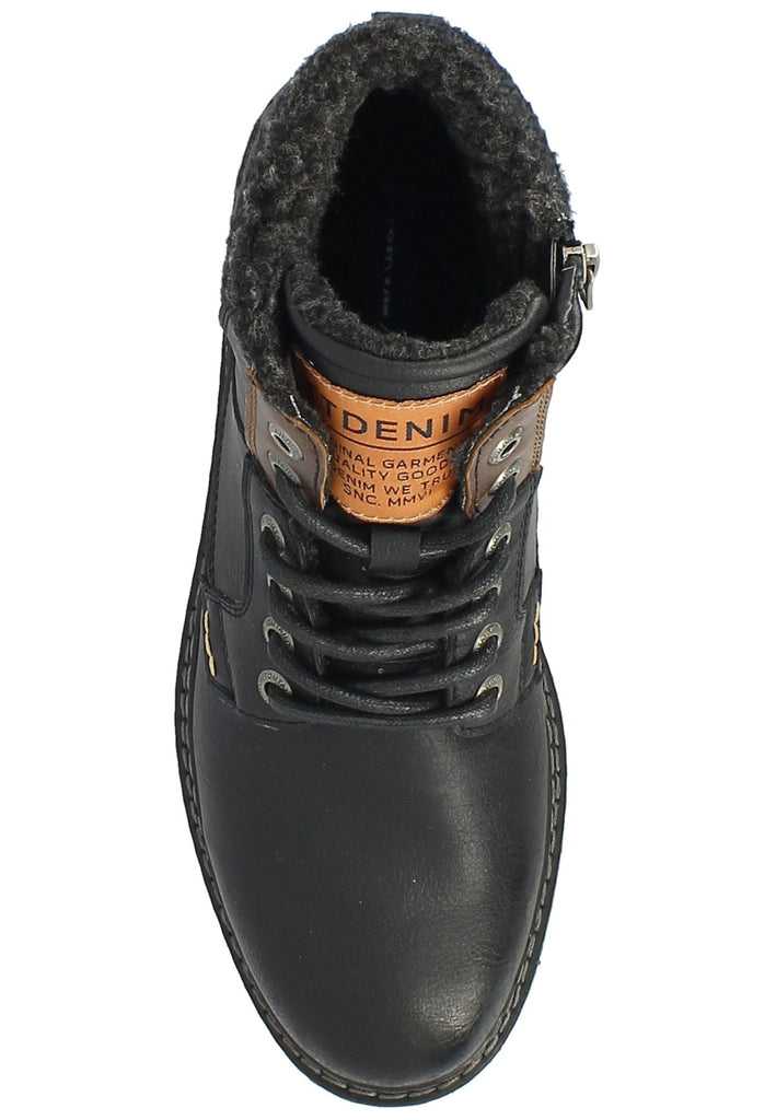 Tom Tailor Stiefelette Lederimitat/Textil Schwarz