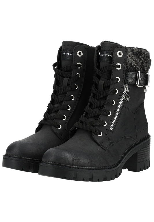 Tom Tailor Stiefelette Lederimitat/Textil Schwarz