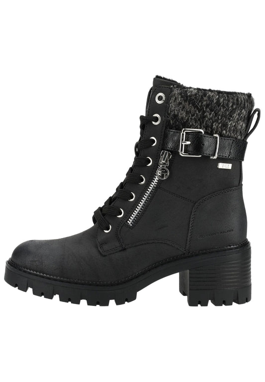 Tom Tailor Stiefelette Lederimitat/Textil Schwarz