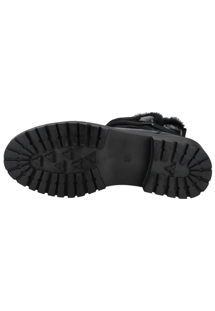 Tom Tailor Stiefelette Lederimitat/Textil Schwarz/Silber Warmfutter