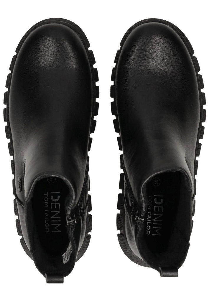 Tom Tailor Stiefelette Lederimitat/Textil Schwarz Warmfutter