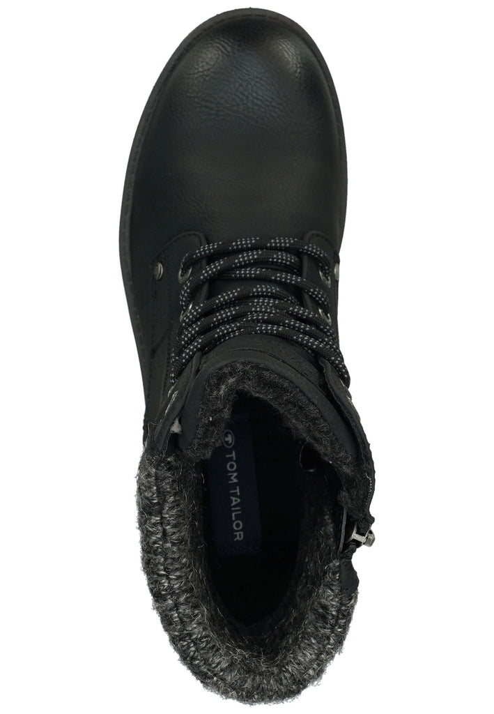 Tom Tailor Stiefelette Lederimitat/Textil Schwarz Warmfutter