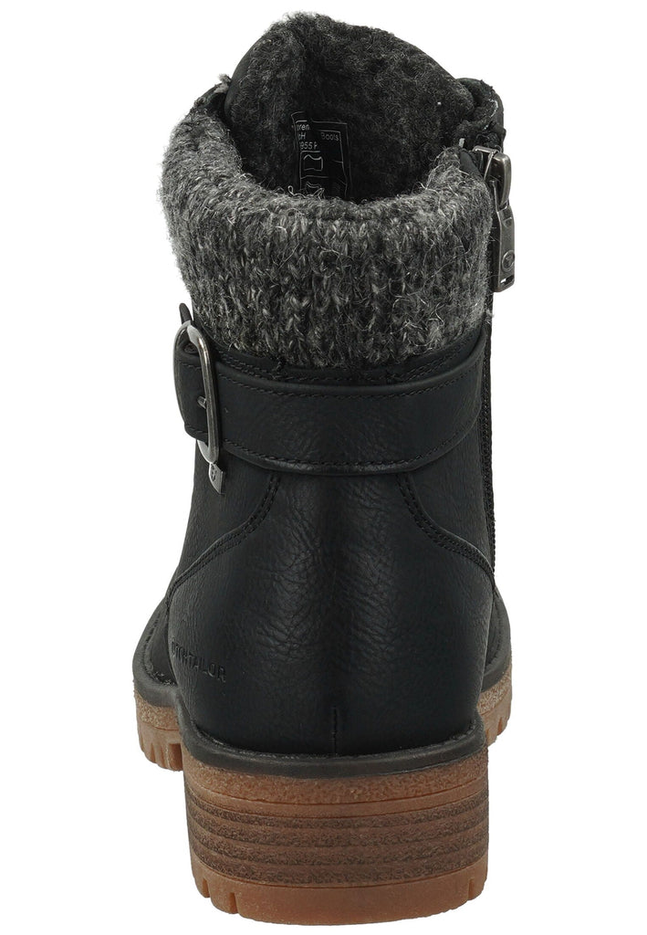 Tom Tailor Stiefelette Lederimitat/Textil Schwarz Warmfutter