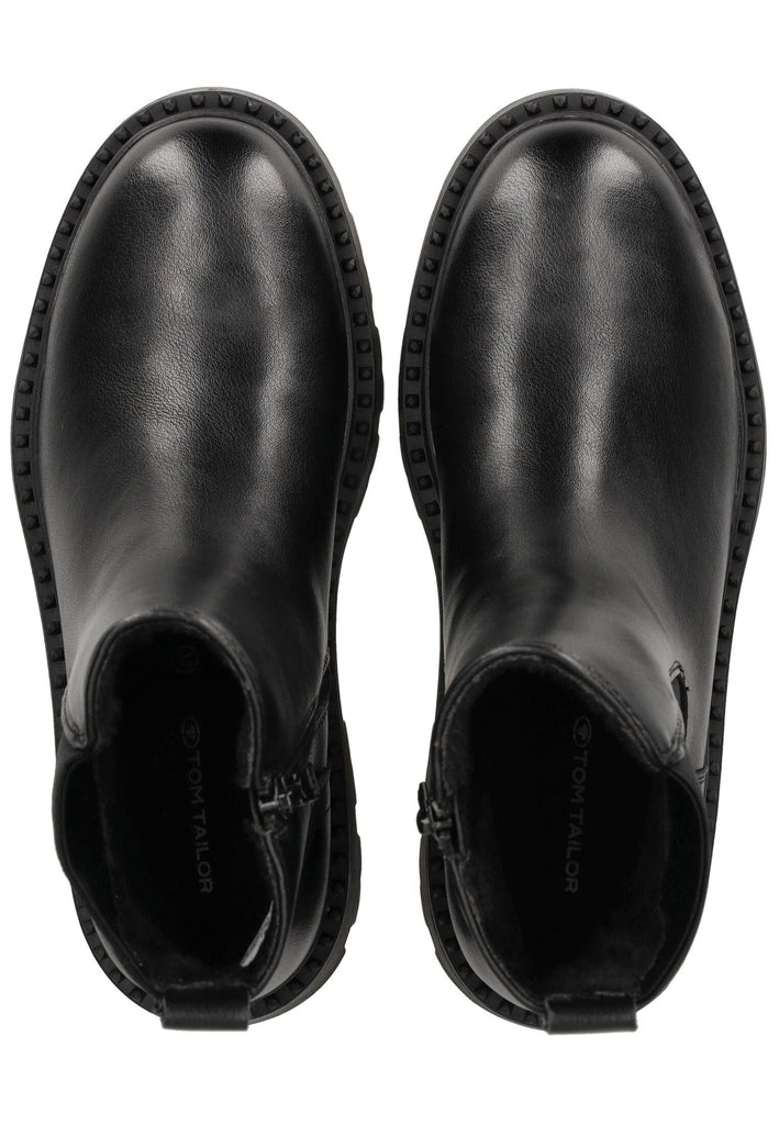 Tom Tailor Stiefelette Lederimitat/Textil Schwarz Warmfutter