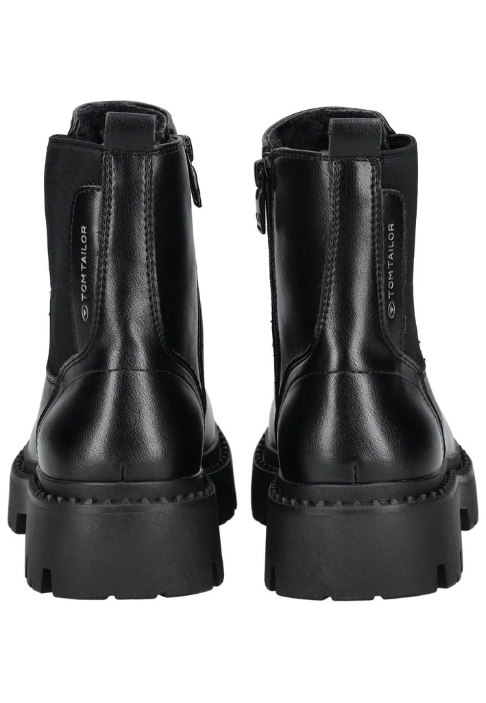 Tom Tailor Stiefelette Lederimitat/Textil Schwarz Warmfutter