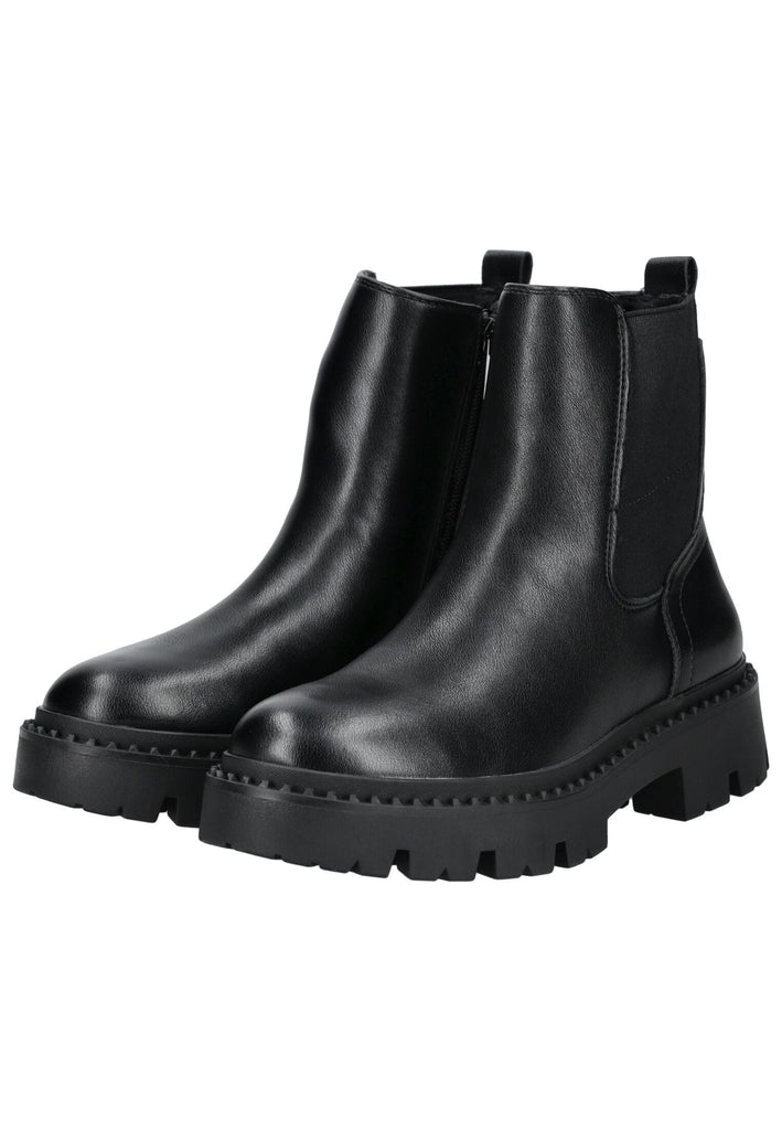 Tom Tailor Stiefelette Lederimitat/Textil Schwarz Warmfutter
