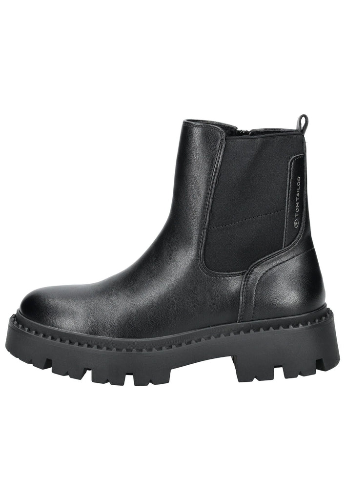 Tom Tailor Stiefelette Lederimitat/Textil Schwarz Warmfutter