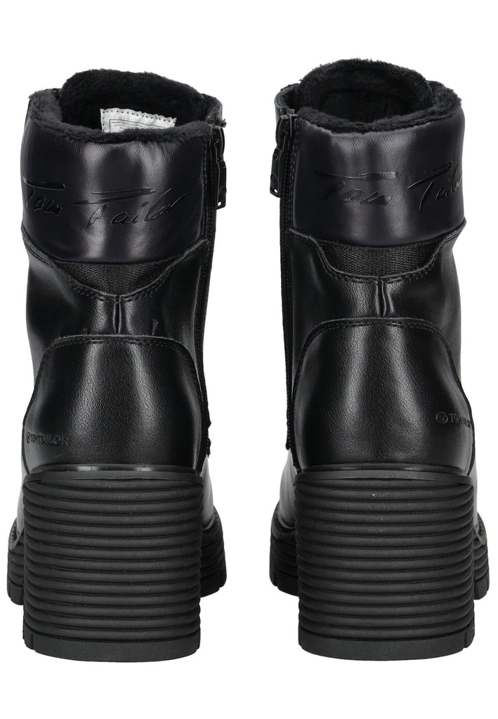 Tom Tailor Stiefelette Lederimitat/Textil Schwarz Warmfutter