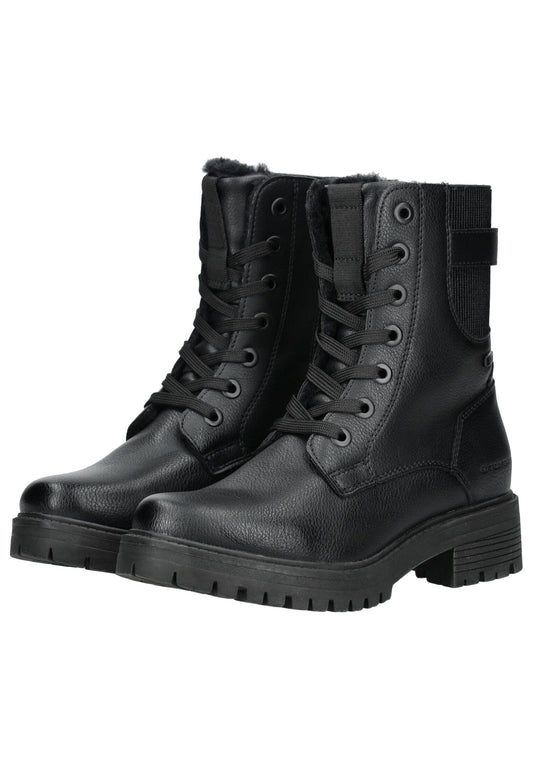 Tom Tailor Stiefelette Lederimitat/Textil Schwarz Warmfutter