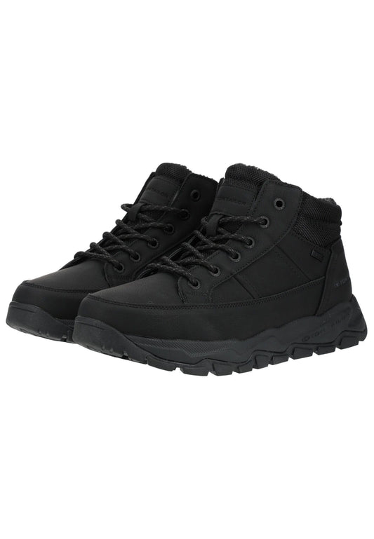 Tom Tailor Stiefelette Lederimitat/Textil Schwarz Warmfutter