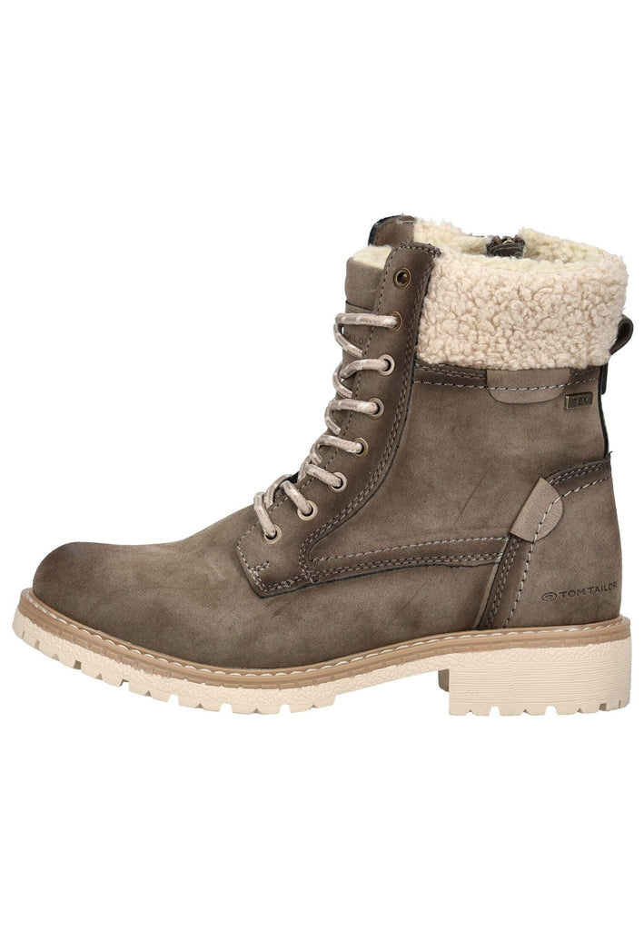 Tom Tailor Stiefelette Lederimitat/Textil Taupe Warmfutter