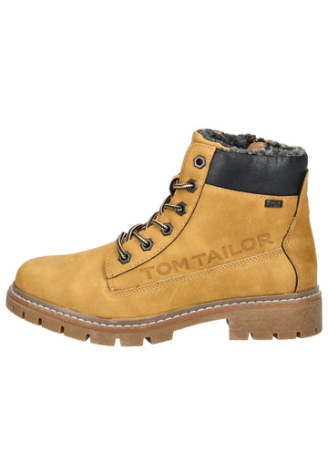 Stiefeletten Tom Tailor Stiefelette Lederimitat/Textil Camel Warmfutter