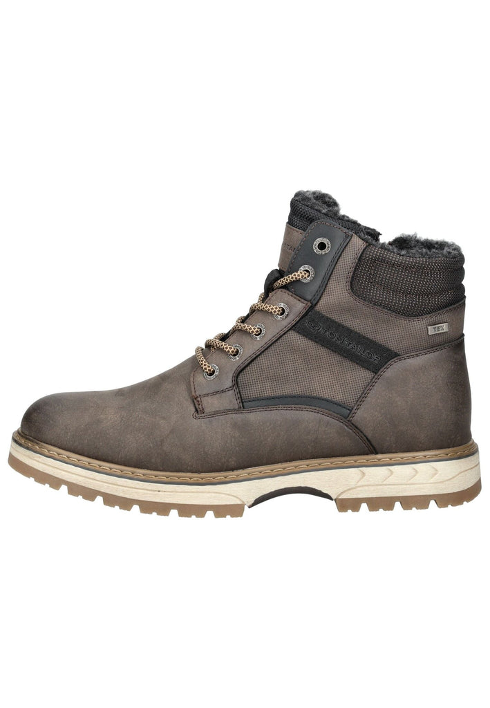 Stiefeletten Tom Tailor Stiefelette Lederimitat/Textil Espresso Warmfutter