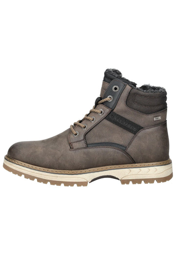 Stiefeletten Tom Tailor Stiefelette Lederimitat/Textil Espresso Warmfutter