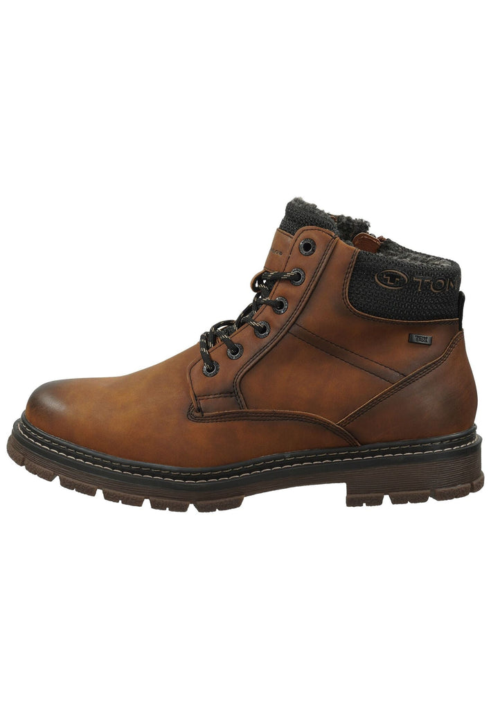 Stiefeletten Tom Tailor Stiefelette Lederimitat/Textil Nut Warmfutter