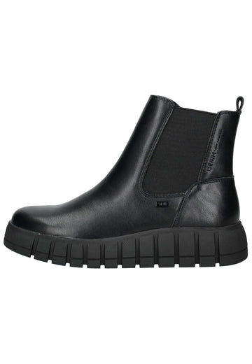 Stiefeletten Tom Tailor Stiefelette Lederimitat/Textil Schwarz Warmfutter