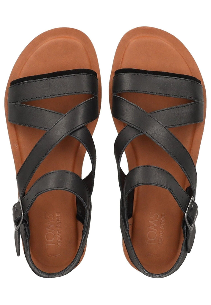 TOMS Sandalen Leder Schwarz