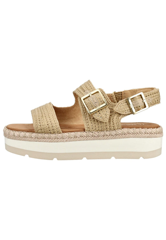 TOMS Sandalen Leder/Textil Dunkelbeige