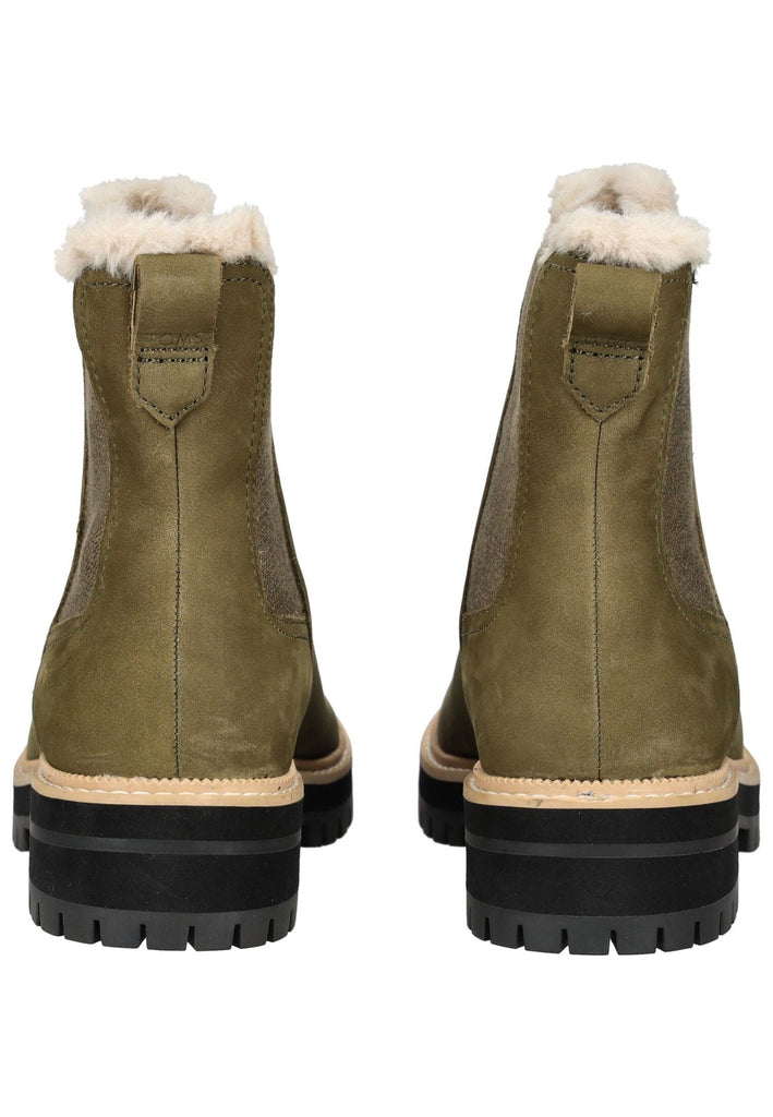 TOMS Stiefelette Leder/Textil Olive Warmfutter