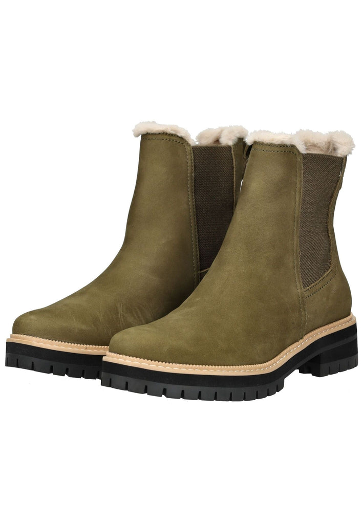 TOMS Stiefelette Leder/Textil Olive Warmfutter